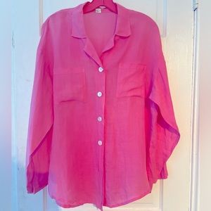 Kleen Pink Linen Button Down